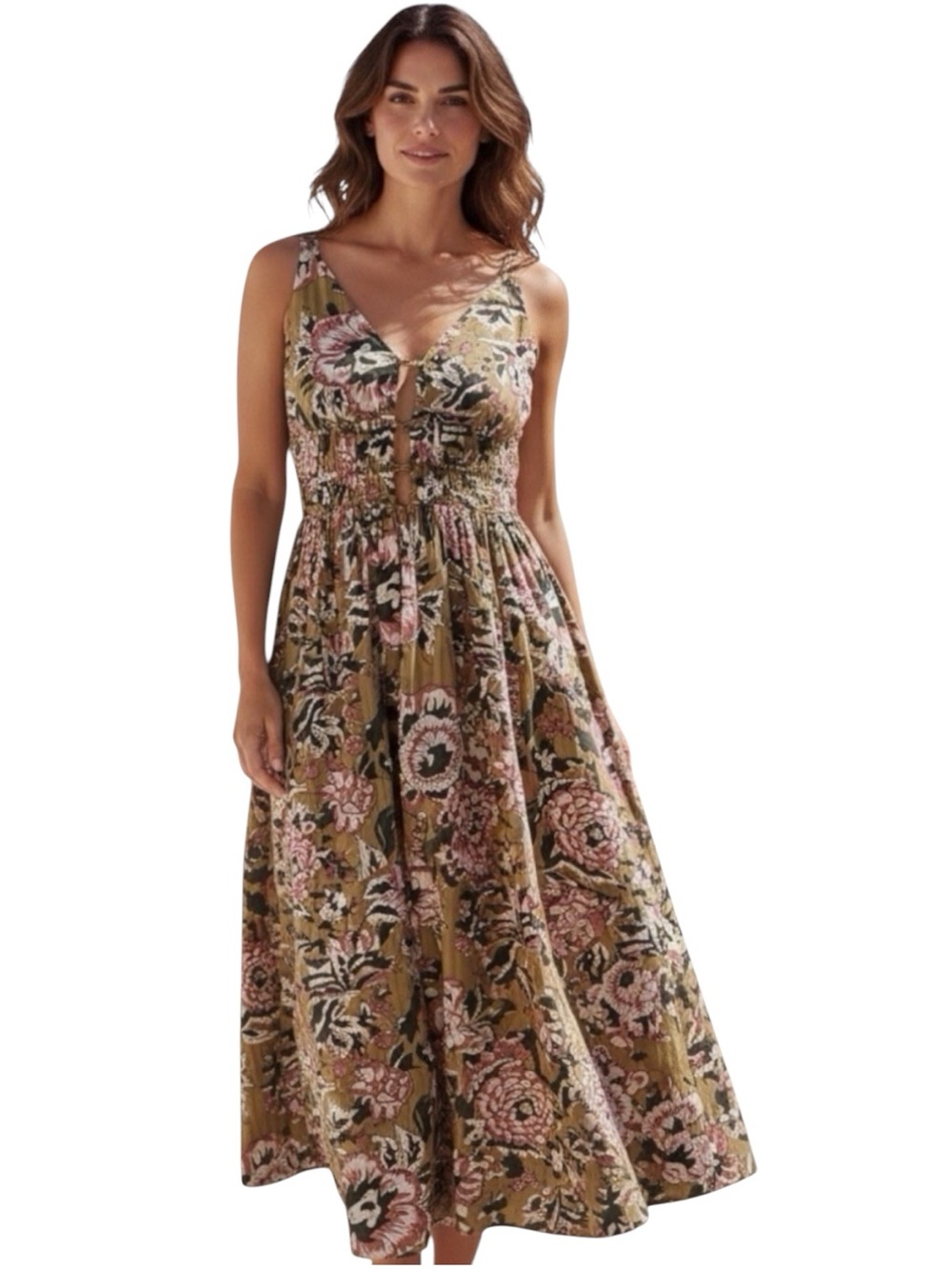 Revolve Camila Coelho Sleeveless Pull Over Satin Plaid Printed Maxi Dress NWT
